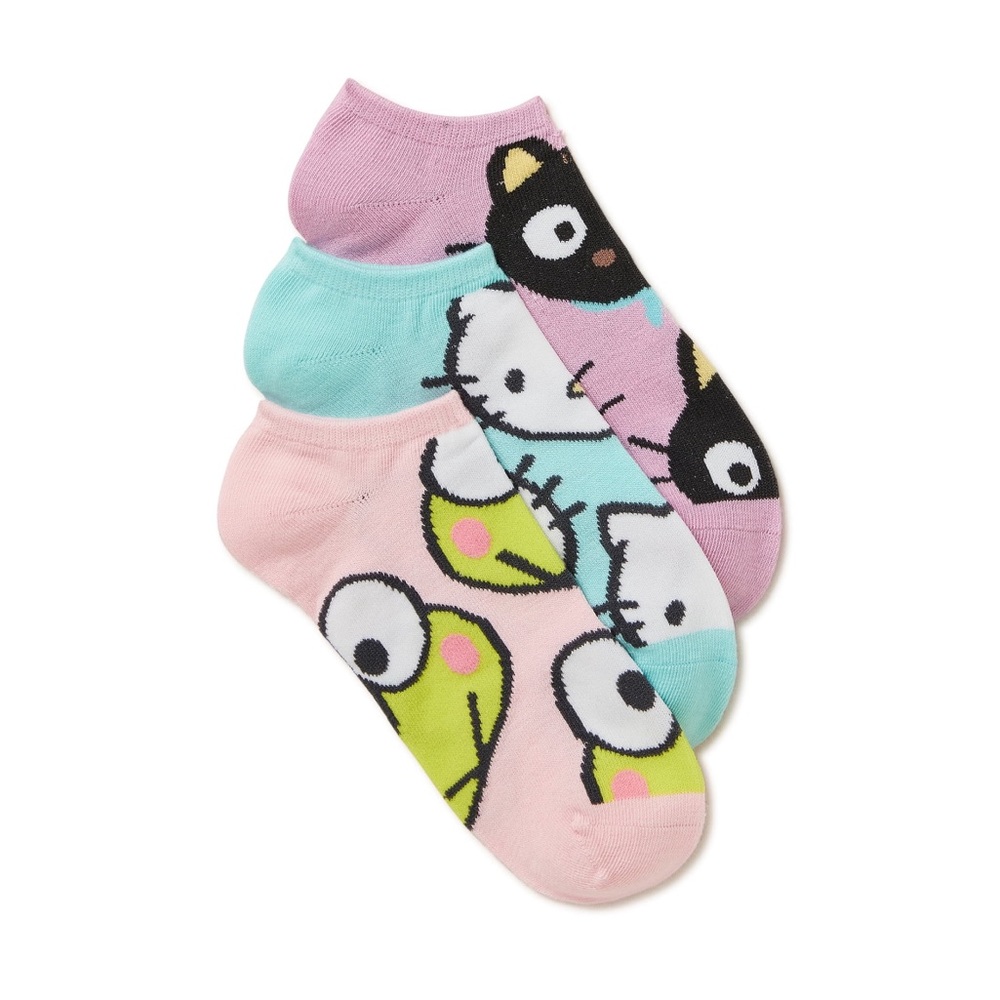 Hello Kitty, Keroppi, and Chocolat Socks 3-Pair NEW